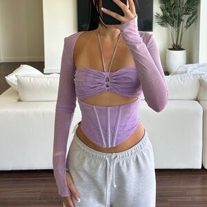 Brand new with tags mistress rocks corset purple top size Small